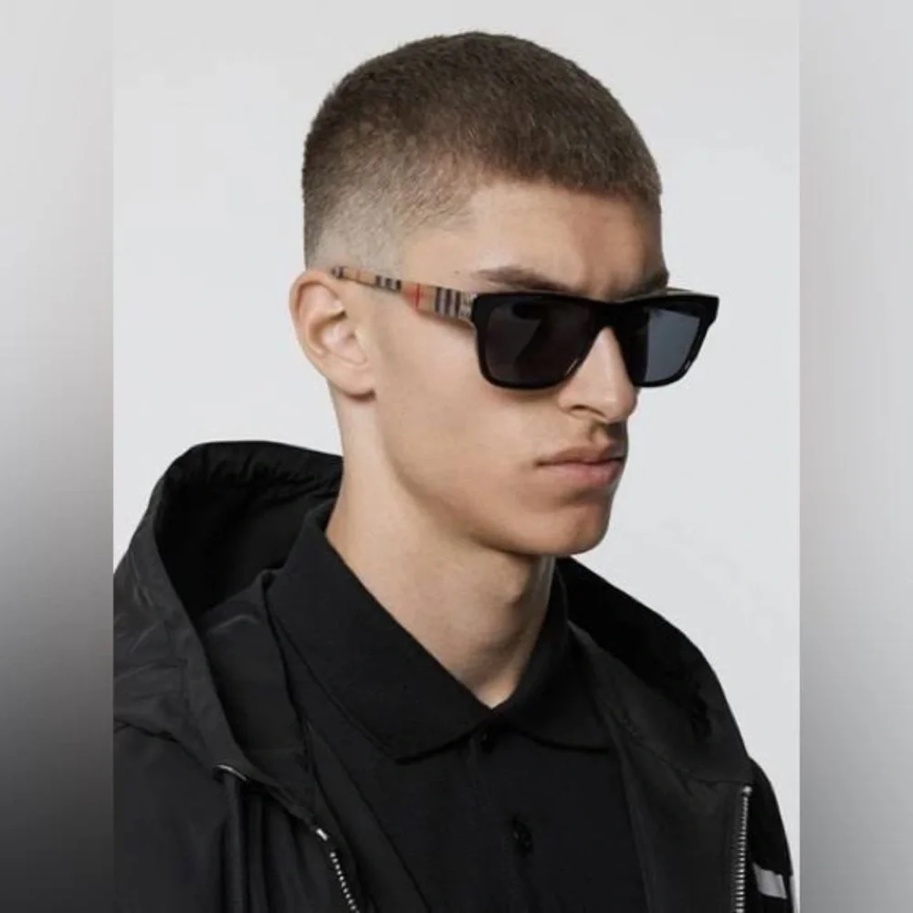 Burberry BE4293 380687 Sunglasses Men's Top Black-Vintage Check/Grey 56-17-145